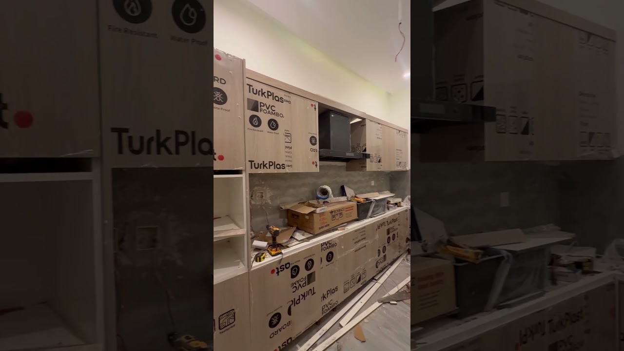 Modern PVC Foam Board Kitchen Cabinets Installation | Waterproof Modular Kitchen 