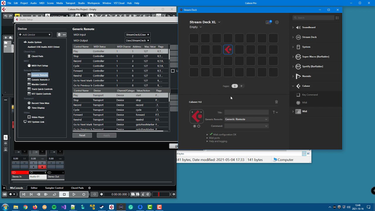 Configuring multiple Generic Remote Devices for use with the Stream Deck Cubase/Nuendo plugins
