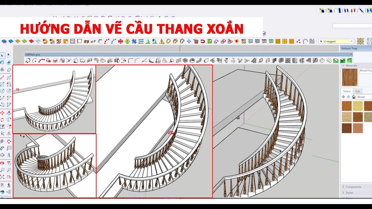 VẼ CẦU THANG XOẮN  - DRAWING A SPIRAL STAIR