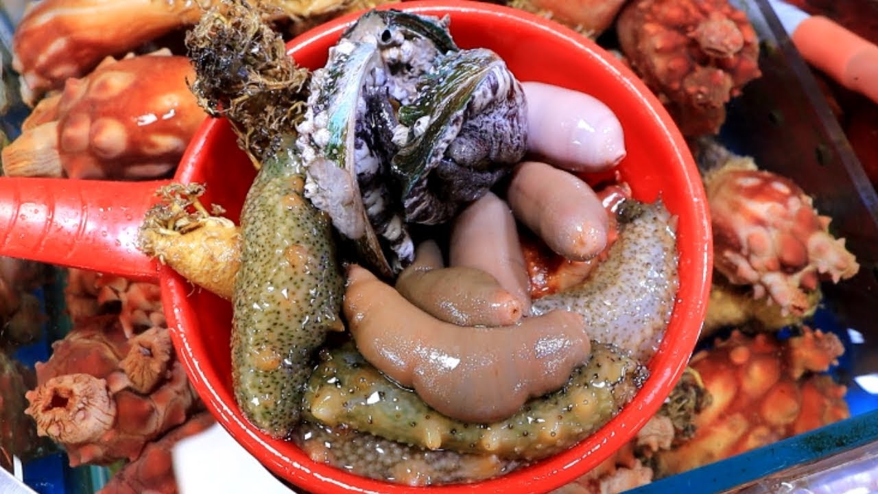 Морская капуста морского окуня Морской огурец Рыба пениса - Сашими из морепродуктов
