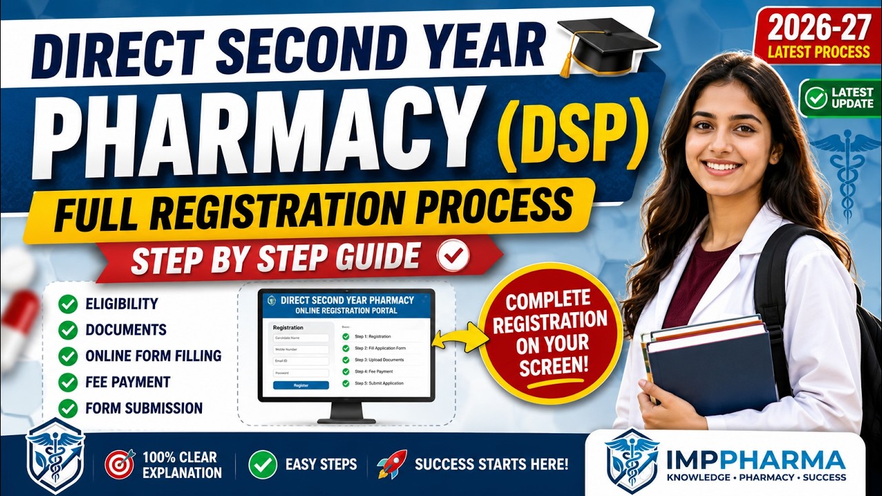 Direct Second Year B.Pharm (DSP) Registration 2026-27  Full Step-by-Step Online Registration Process