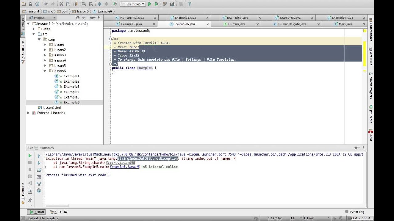 Java Hexlet 101 course lesson 11
