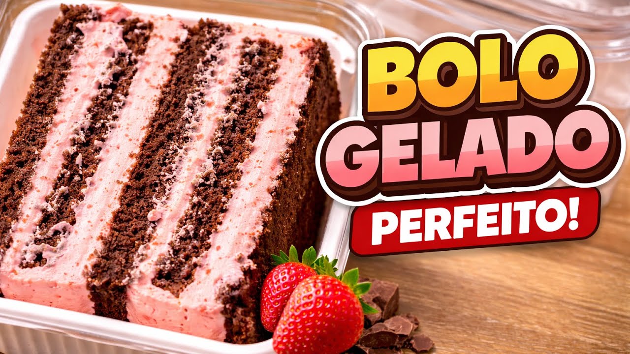 🍫🍓 BOLO DE CHOCOLATE COM RECHEIO DE MORANGO | MASSA ÚMIDA SEM BATEDEIRA