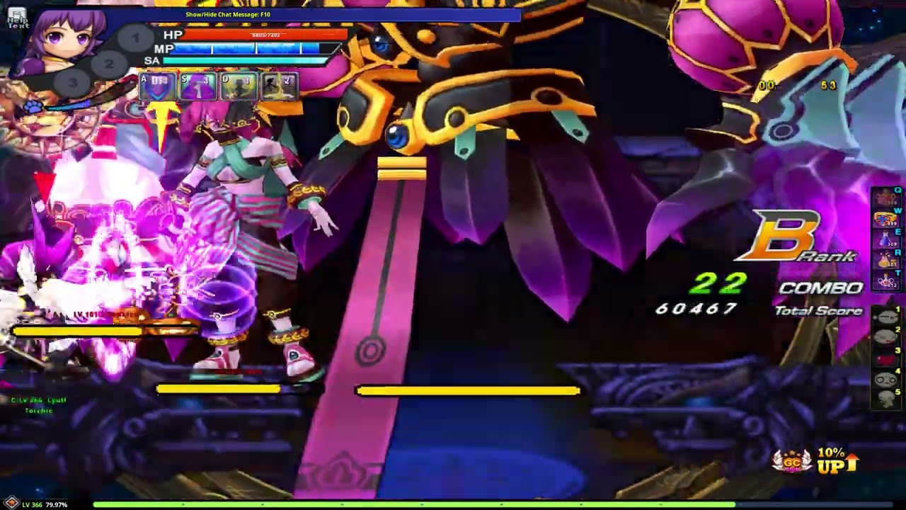GrandChase Classic Wizard Labyrinth Stage 24 with EXP boost items