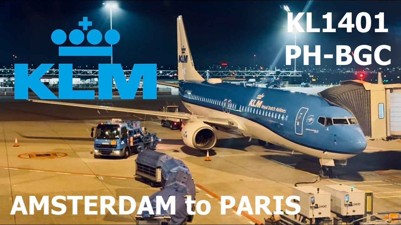 KLM KL1401 PH-BGC Boeing B737-8K2 from Amsterdam to Paris CDG #klmroyaldutchairlines #klm