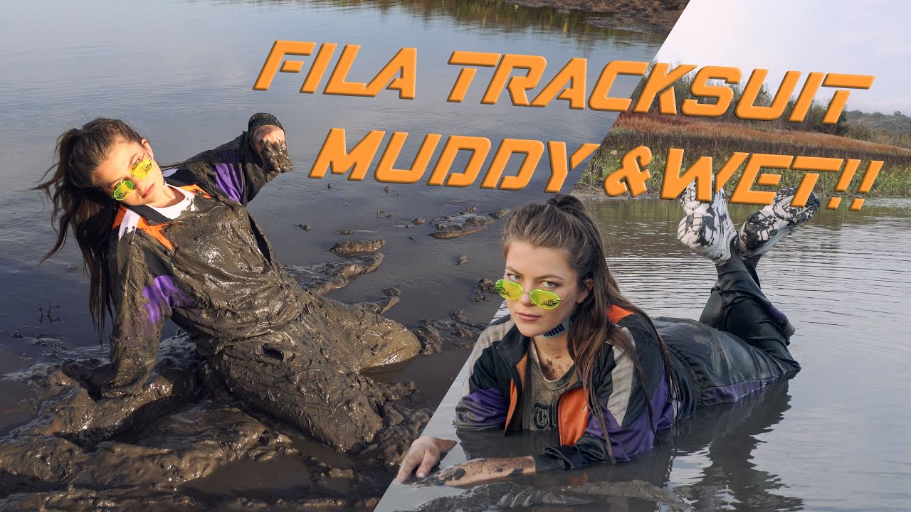Muddy, Wet & Dirty FILA Tracksuit, Disruptor Sneakers and a Hottie Californian Girl | Mud Girl | WAM