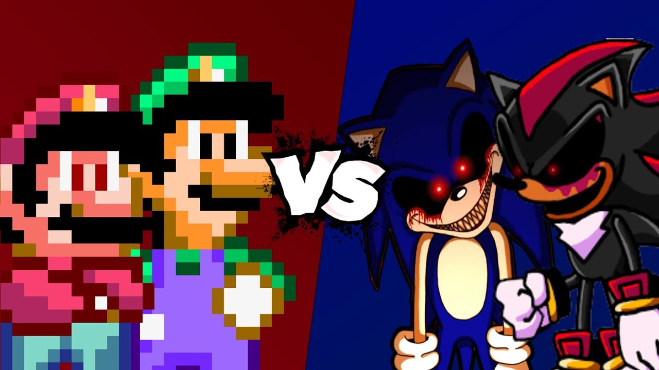 MUGEN Battle - Power Star Mario/Power Star Luigi vs Sonic.EXE/Shadow.EXE