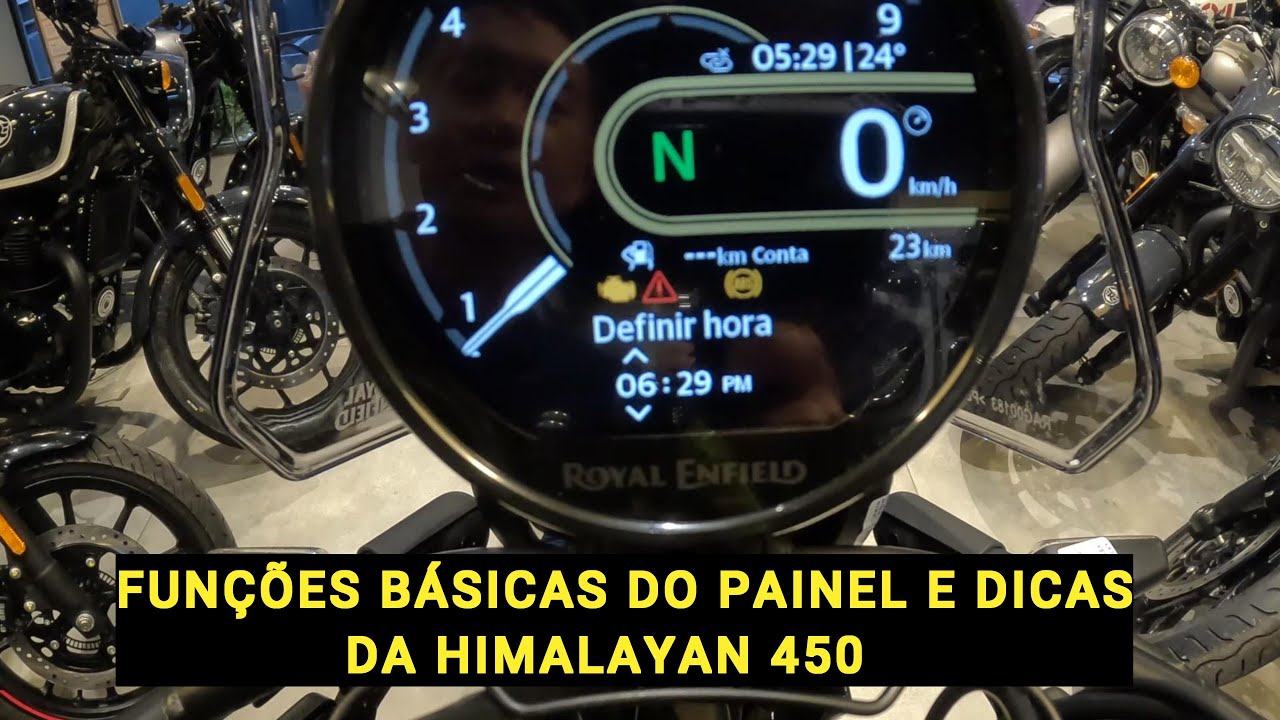 FUNÇÕES DO PAINEL DA HIMALAYAN 450 Quatro regulagem de altura do banco