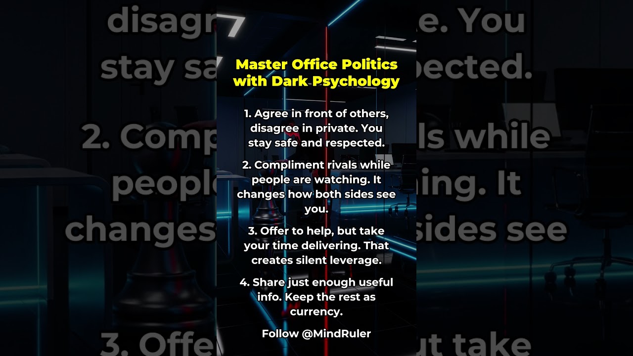 Top 4 Ways to Manipulate Office Politics With Dark Psychology