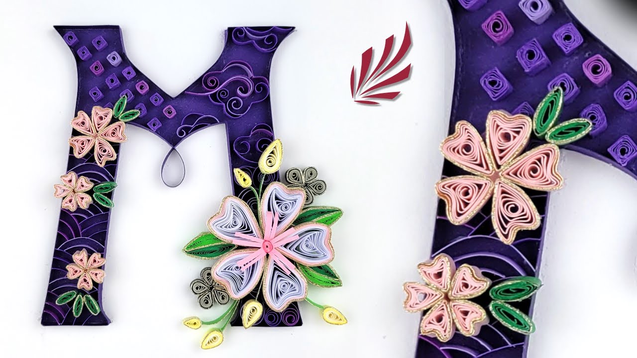 QUILLING:  How to Quill a Letter M, Cherry Blossom Design