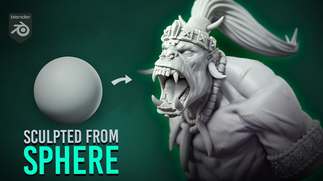 Sculpting a Massive Orc Chieftain in Blender | 3D Character Workflow