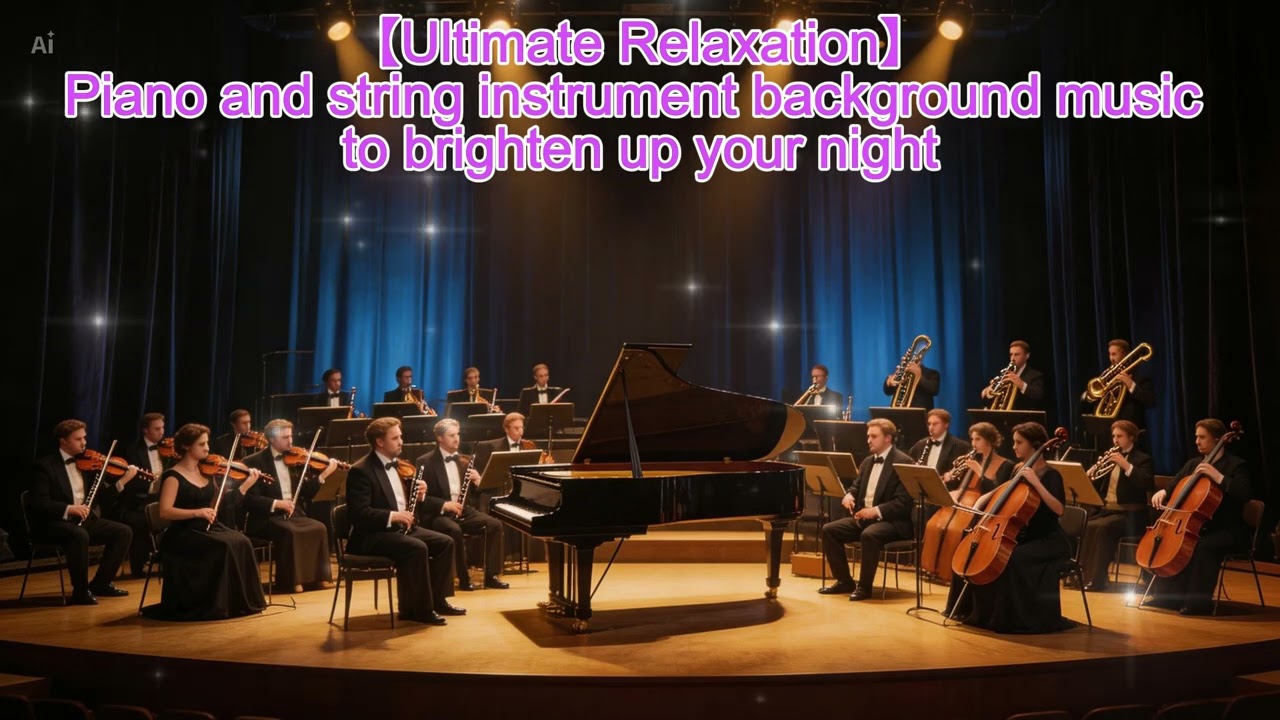 【Ultimate Relaxation】Piano and string instrument background music to brighten up your night