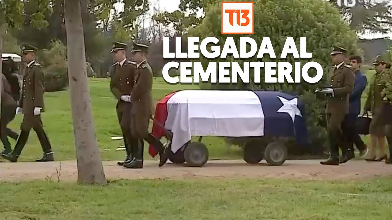 Así fue la llegada del féretro del mayor de Carabineros Emmanuel Sánchez al cementerio