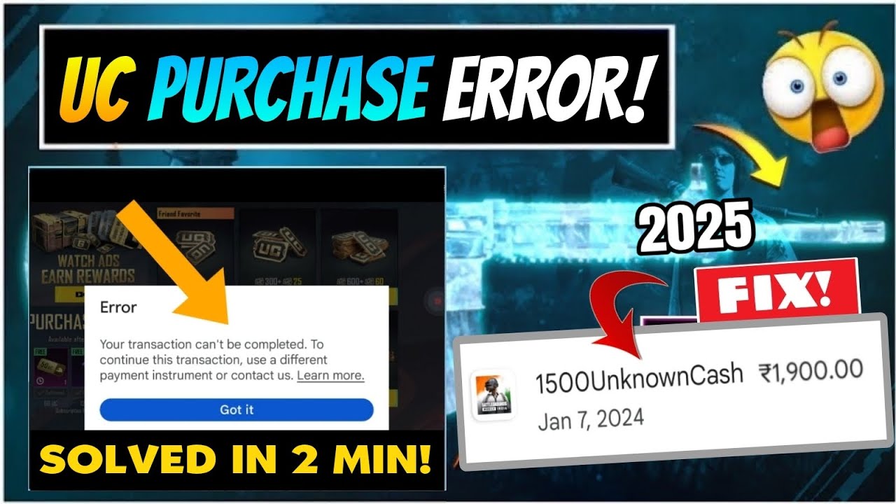 Your Transaction Can't Be Completed Google Play Error 2024 | Bgmi Uc Purchase Problem After Refund