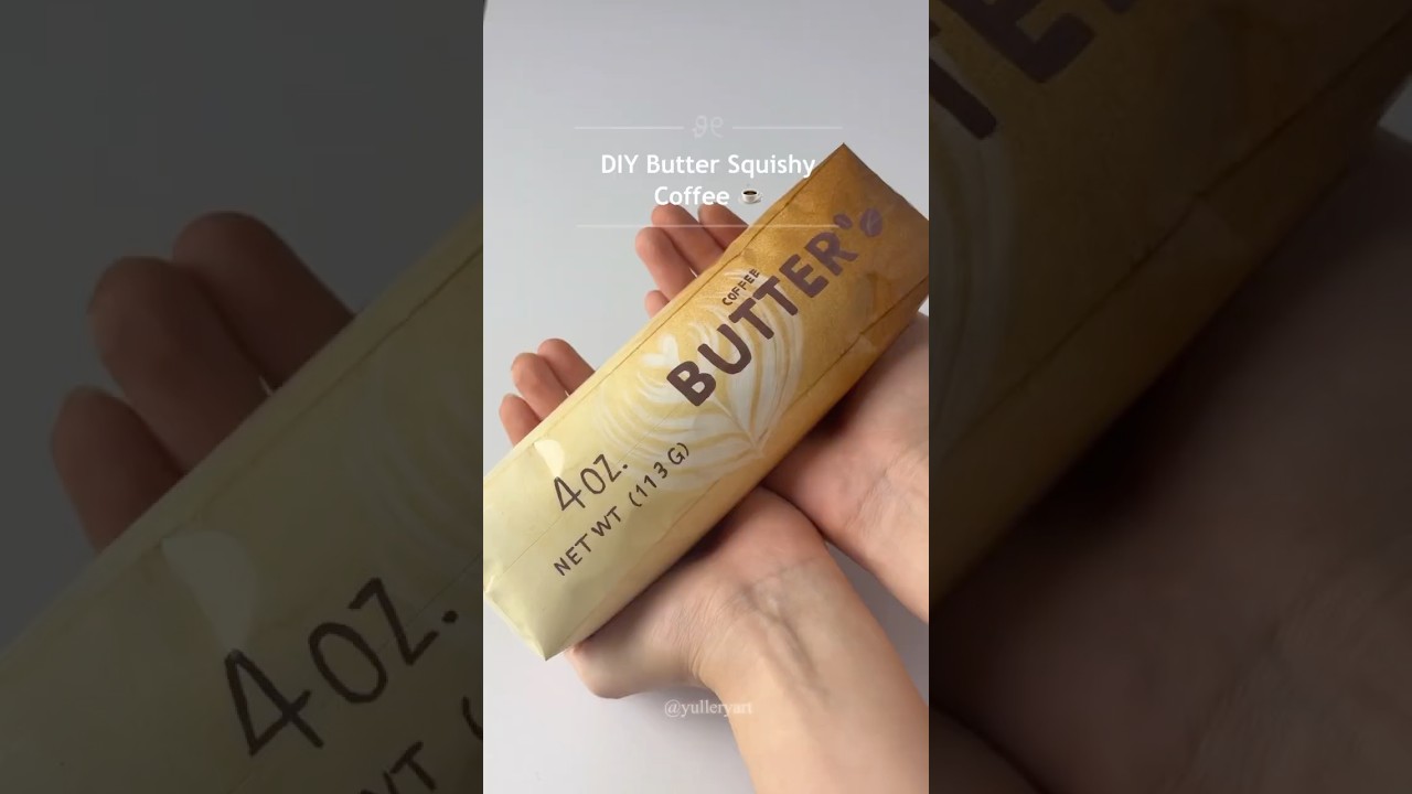 DIY Coffee Butter Squishy🤎 #yulleryart #diy #squishy #craft