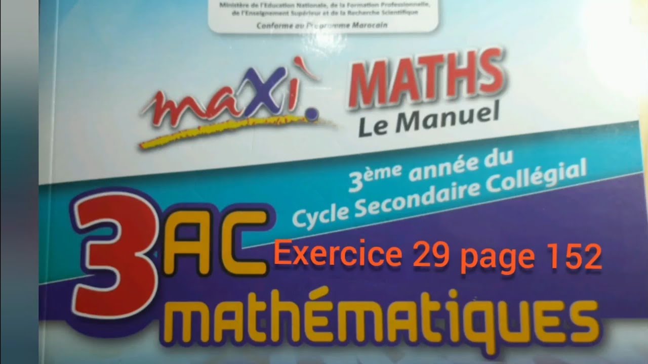 Exercice 29 page 152. maxi MATHS. 3ASC. vecteurs et translation.