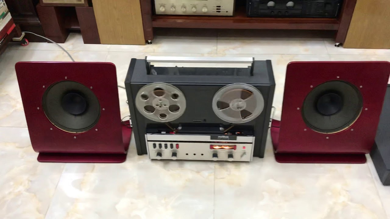 LINHDO.AUDIO O9O399O429 - Đầu băng cối tự h&agrave;nh Revox A-77 gh&eacute;p loa v&aacute;n hở fullrange Philip AD1065/M8