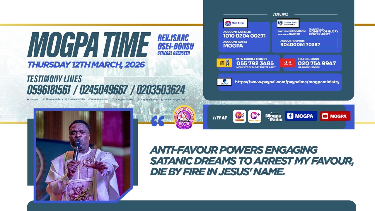 FAVOUR ME, OH GOD || MOGPA TIME WITH REV O B || 12 - 03 - 2026