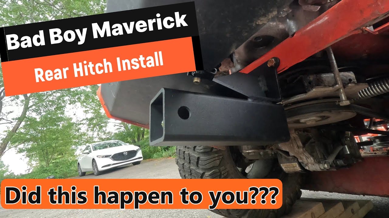 Bad Boy Maverick Rear Hitch Install.  Easy Job, Well Worth Having!