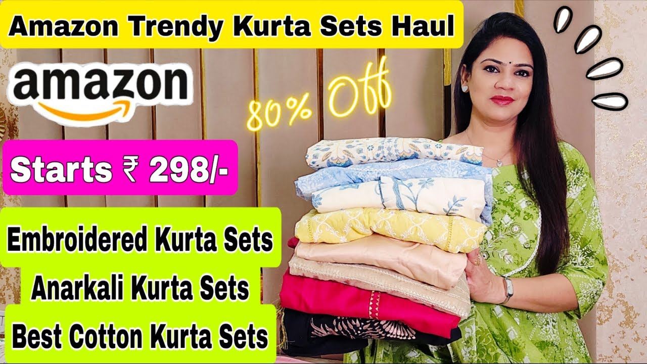 Amazon Trendy Kurta Sets Haul,Anarkali,Embroidered,Cotton Kurta Sets,Rajni Style Tips #amazon