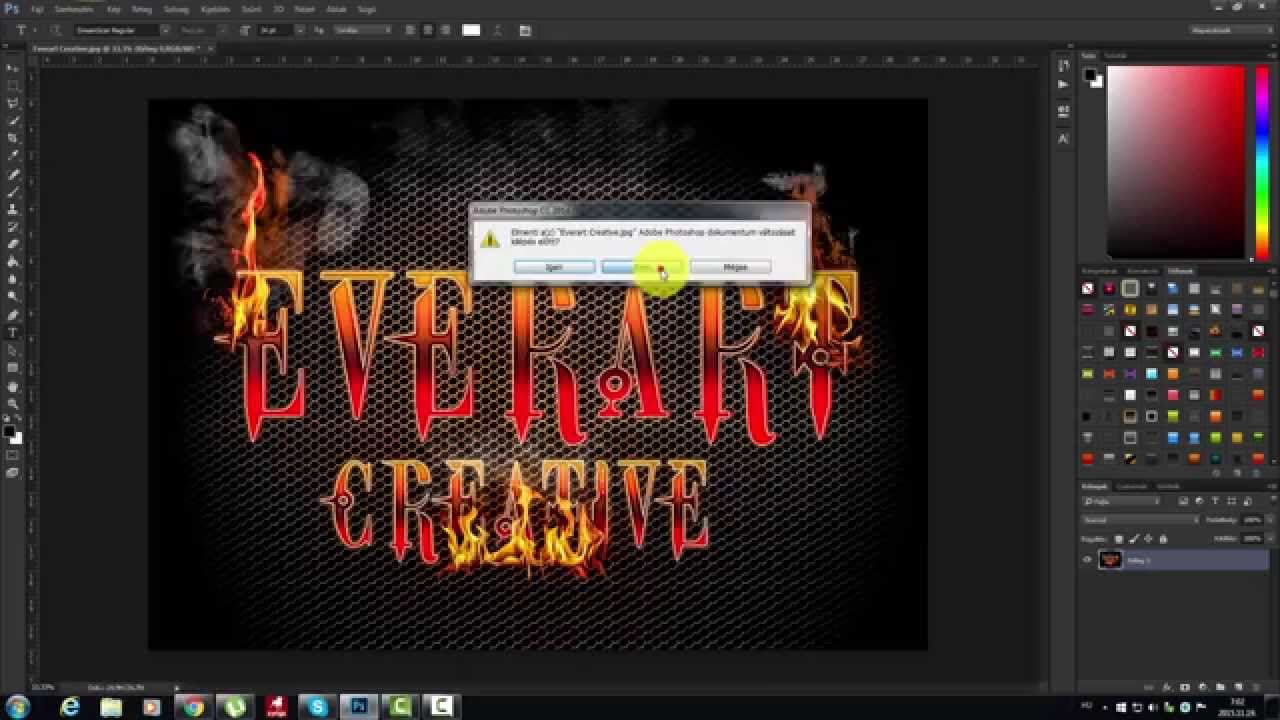 Photoshop Tutorial - Feliratok, Betűk, alap effektezése HUN /Everart Creative/