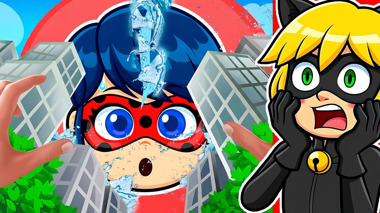 LADYBUG VIROU um BALÃO DE AGUA GIGANTE!