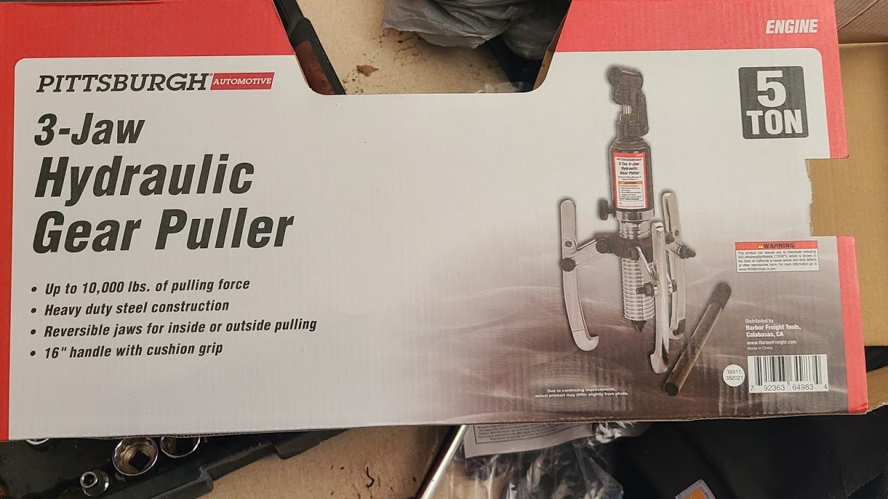unboxing/review Pittsburgh 5 ton hydraulic 3 jaw puller