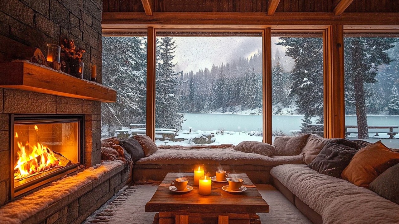 ❄️☕ Peaceful Winter Morning | Relaxing Piano & Fireplace Sounds | Deep Calm for Anxiety Relief