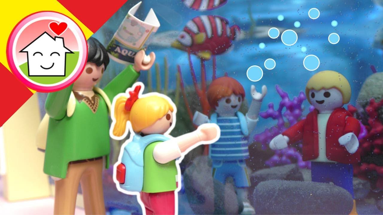 Playmobil en español En el Aquarium con Lena y su clase - La Familia Hauser
