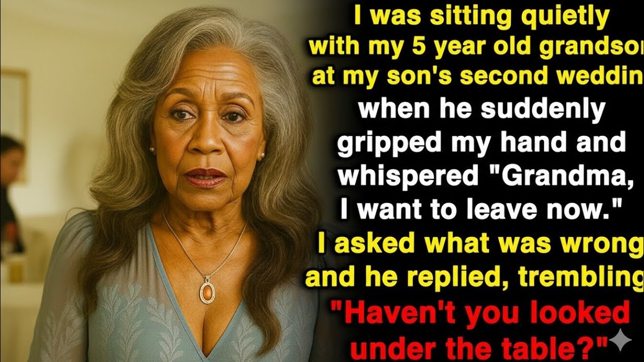 My grandson told me to look under the table at his father's ... 