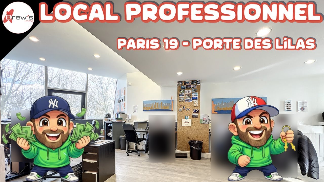 A louer - Local Professionnel lumineux et calme Paris 19ème proche Porte des Lilas et hôpital Debré