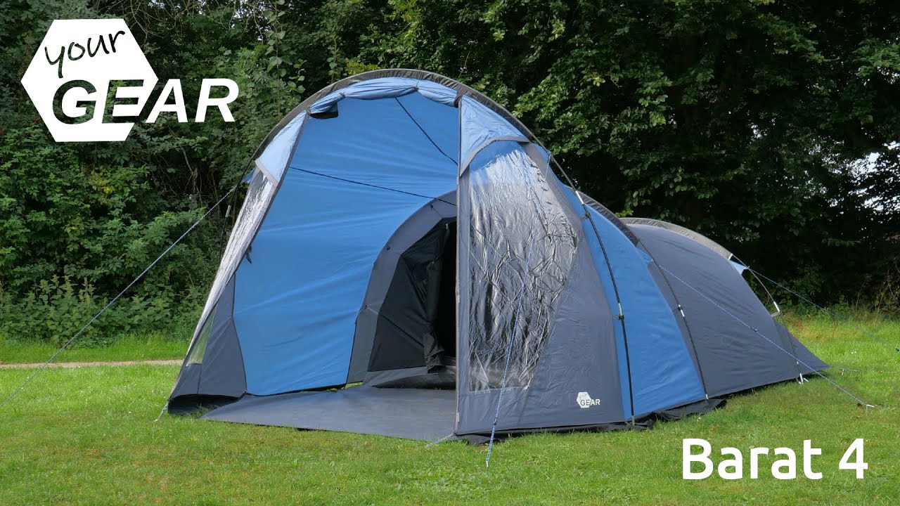 yourGEAR Barat 4 • wasserdichtes Tunnelzelt mit Stehhöhe & Wohnraum für 4 Personen