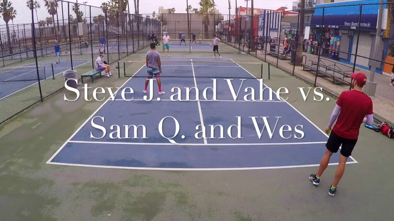 ATP Tennis Pros Sam Querrey and Steve Johnson play POP Tennis - Set 1