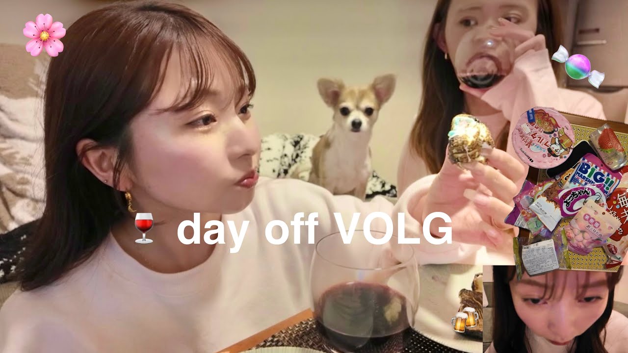 【家飲み🍻】ピンクキラキラお菓子🌸と🇰🇷韓国ラーメンを食べて飲んだ息抜きの日🍷