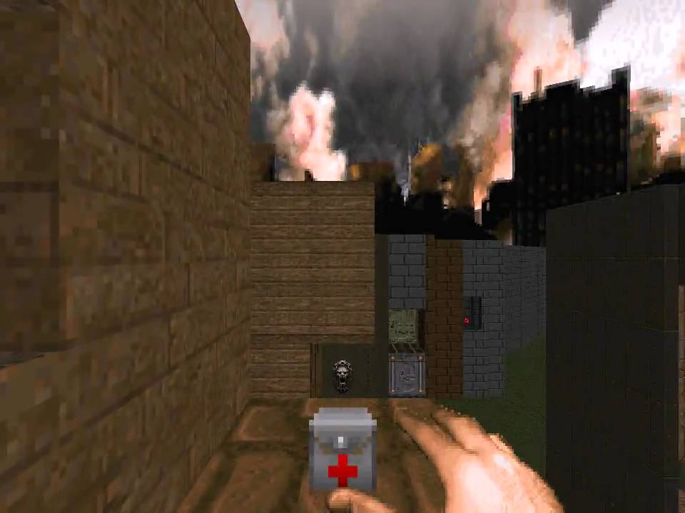 Doom II level 15, Industrial Zone: Red key (standard method)