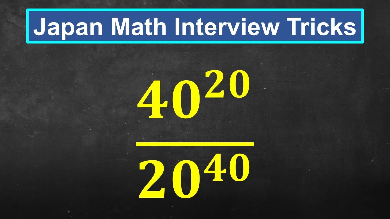 Japan Math Interview Tricks
