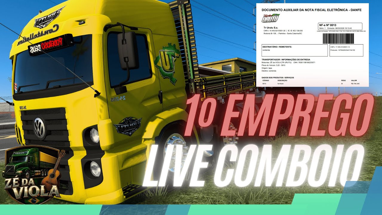 LIVE - Mapa 1º EMPREGO | COMBOIO  - MAPA ELDORADO #ETS2 #EUROTRUCK2