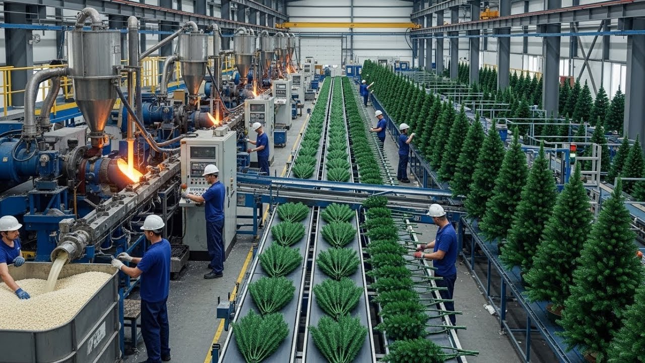 Inside a Modern Plastic Factory – How Artificial Christmas Trees Are Made (Full Process)