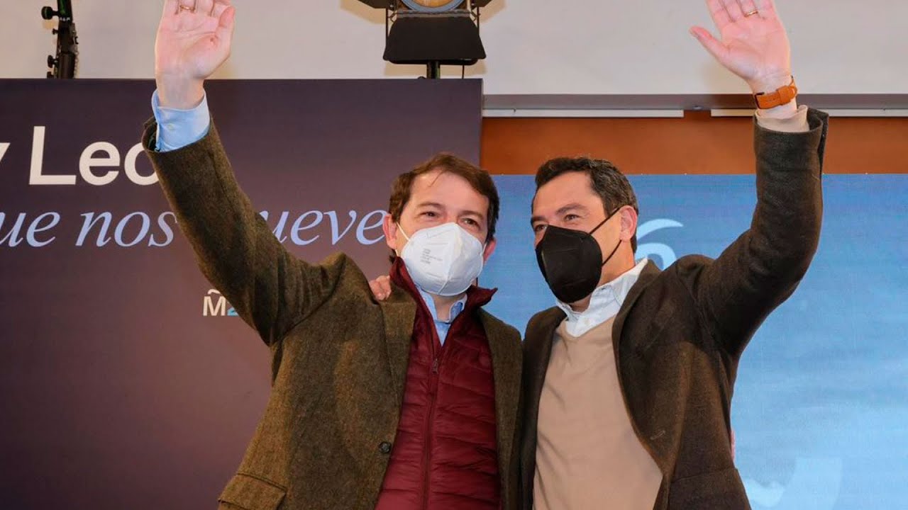 Alfonso Fdez. Mañueco y Juanma Moreno clausuran un acto de campala en Salamanca
