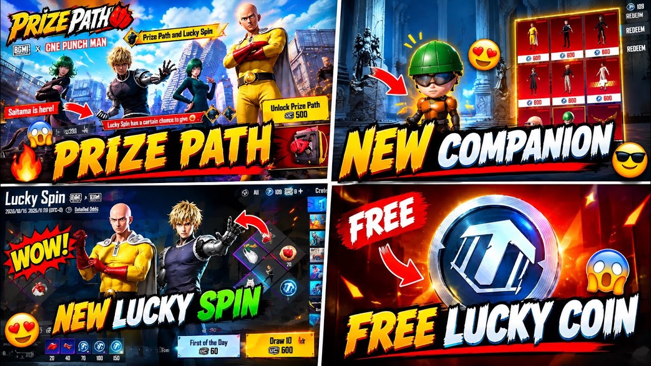 NEW PRIZE PATH | BGMI PRIZE PATH RELEASE DATE | NEW LUCKY SPIN | FREE LUCKY COIN
