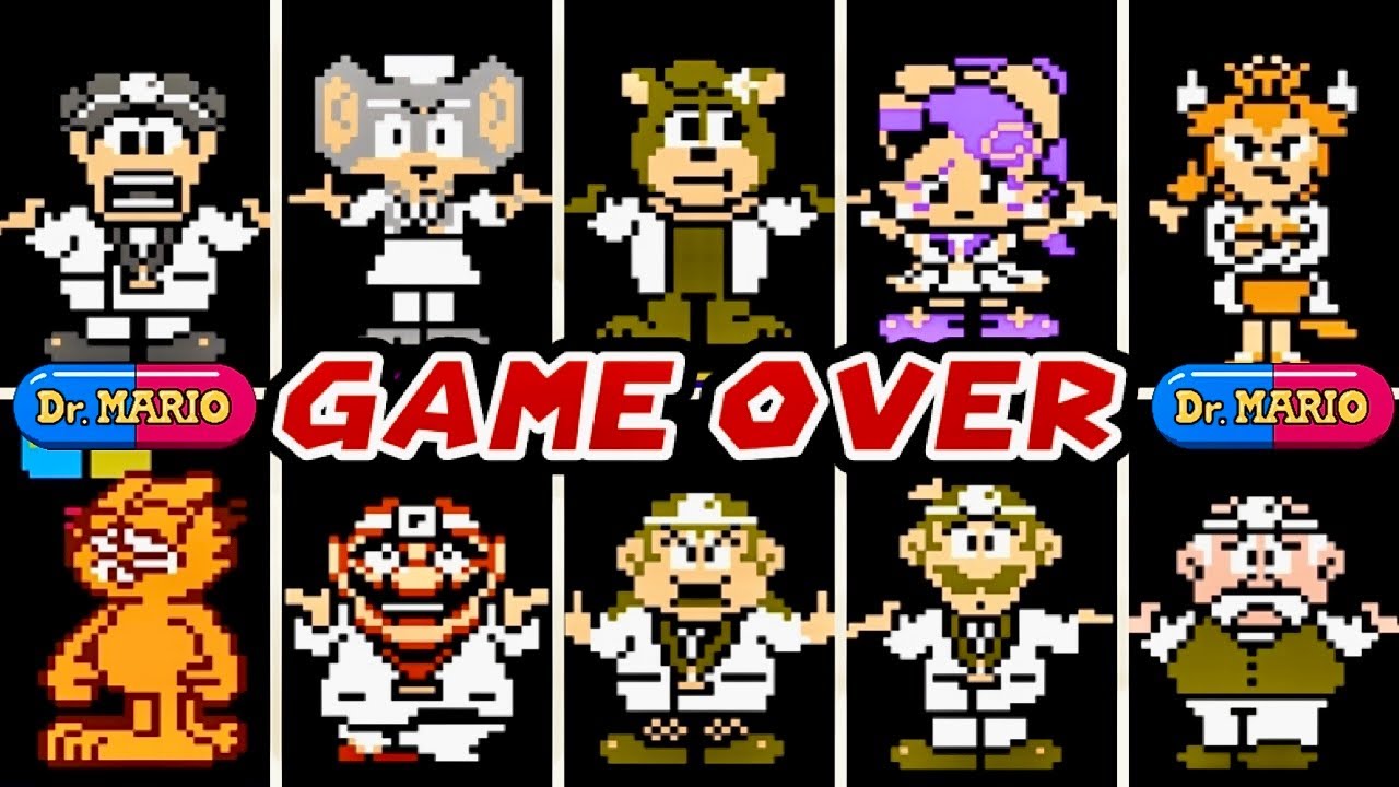 Dr. Mario NES Hacks GAME OVERS Screens - 4K [Mega Collection]