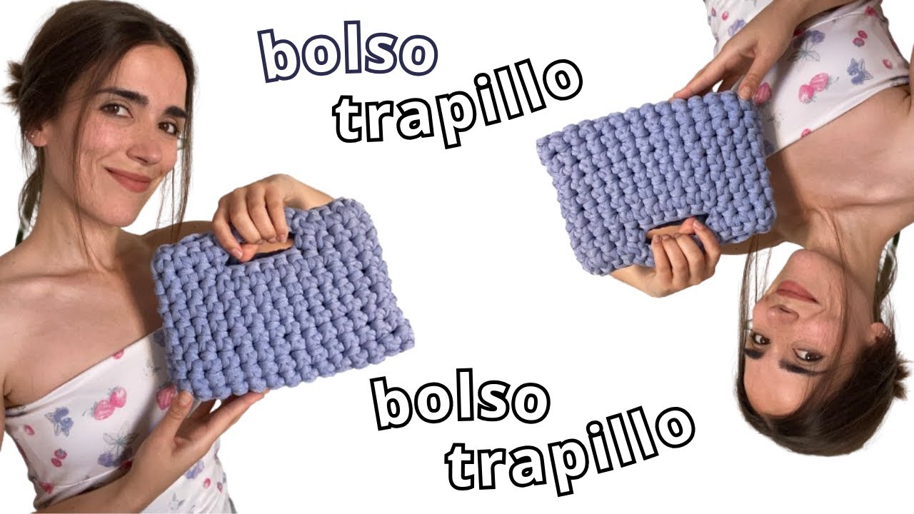 Tutorial bolso de ganchillo con trapillo. F&aacute;cil y r&aacute;pido.
