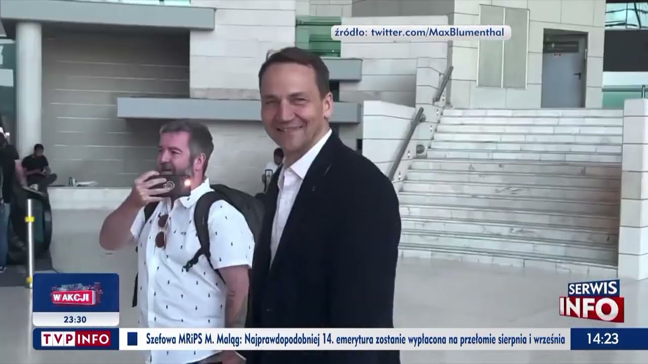 Radosław Sikorski i Katarzyna Kieli, dyrektor generalna stacji TVN na spotkaniu grupy Bilderberg