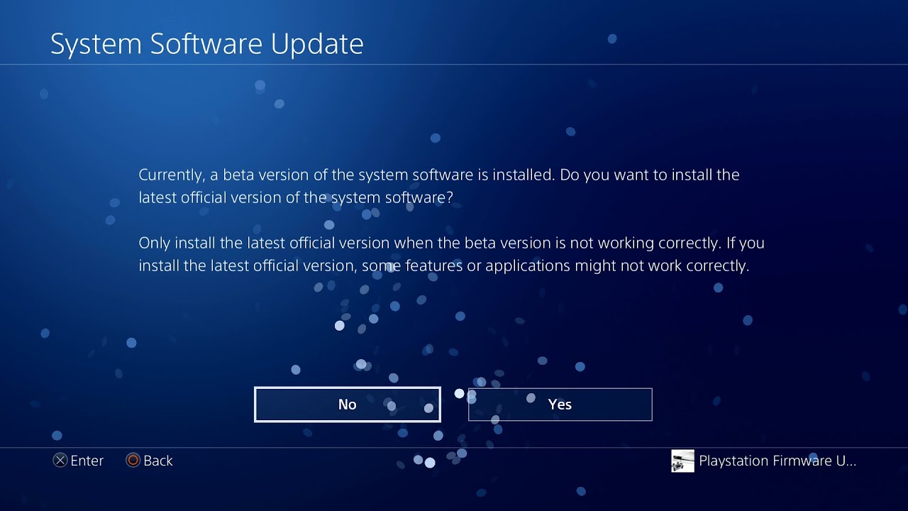 PS4 Downgrade Update 4.0 (BETA)
