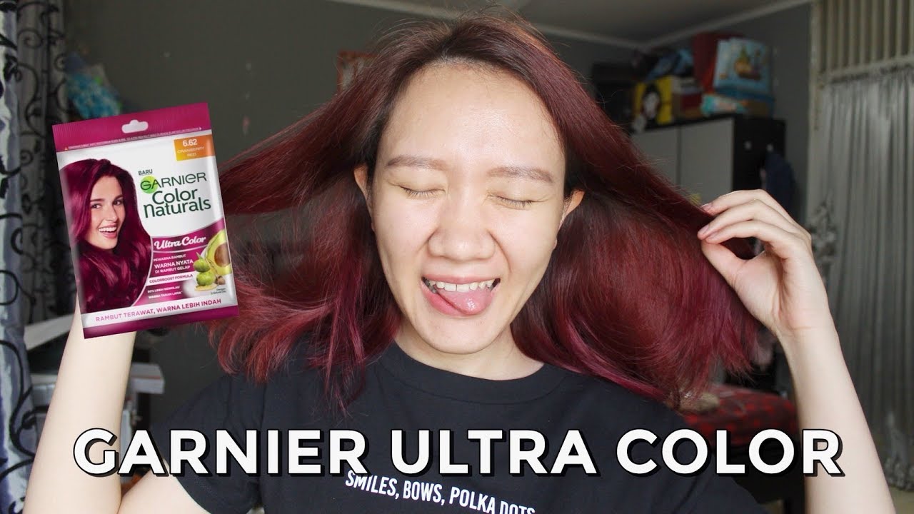[TUTORIAL] Cat Rambut Sendiri - GARNIER Ultra Color (Cranberry Red)