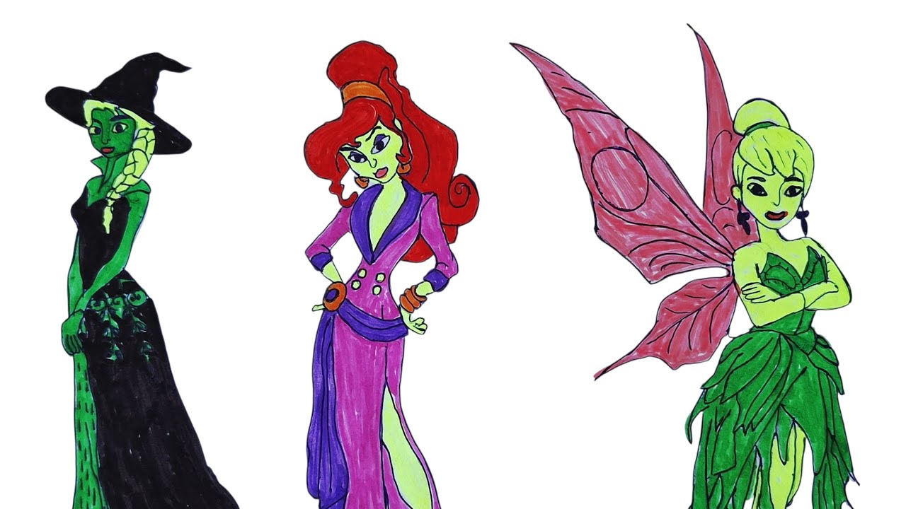 ✨👑 Magical Princess Drawings | Elsa ❄️ Megara 💜 Tinker Bell 🧚‍♀️ | RainbowPictures 🎨🌈
