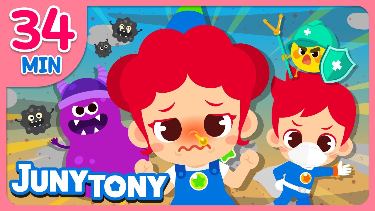 🤧😷 Bacteria’s Love, Fine Dust Song | Good Habit Songs Compilation | BEST Kids Songs | JunyTony