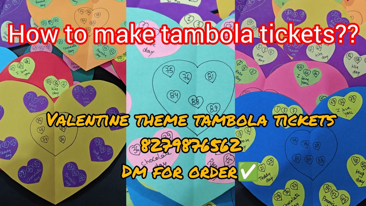 Valentine theme tambola tickets❤️ #kittypartytambolatickets #valentinethemetambolagames #viral 