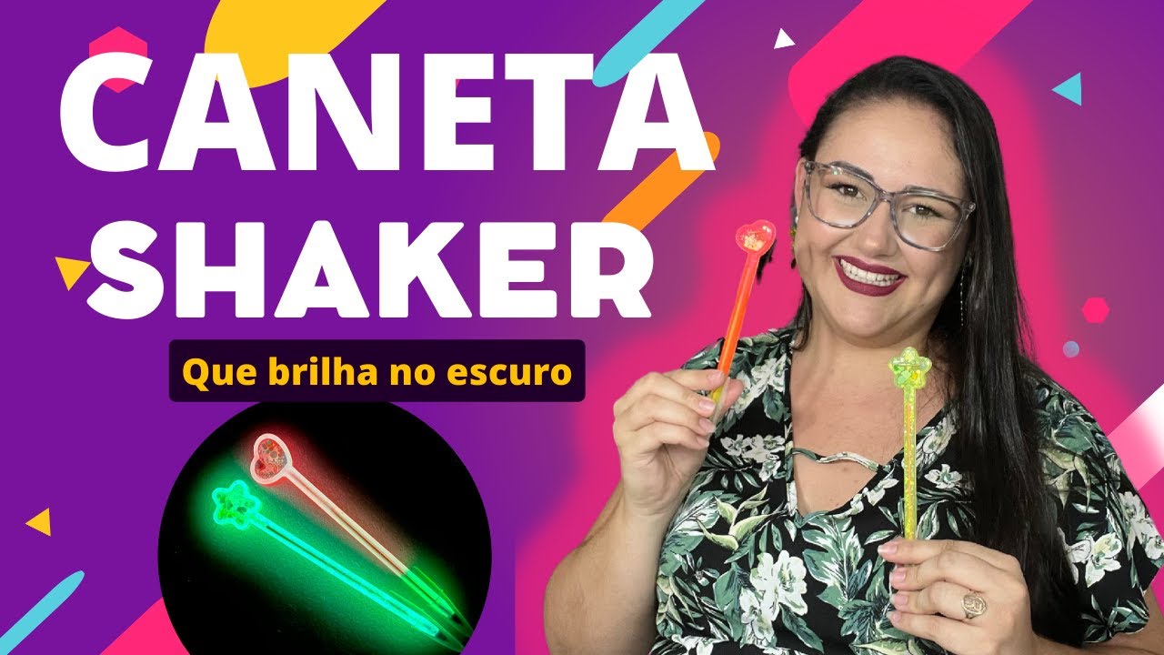 Caneta SHAKER em Resina que Brilha no Escuro