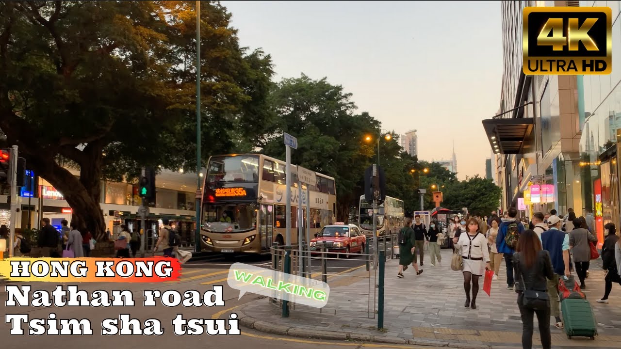 Nathan Road, Tsim Sha Tsui, Hong Kong Walking Tour (彌敦道, 尖沙咀, 香港) [4K 60fps]
